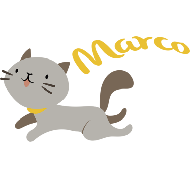 Sticker Chambre Chat avec Prénom Personnalisable - TenStickers