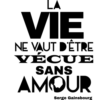 Sticker Mural Citation Amour Serge Gainsbourg - TenStickers