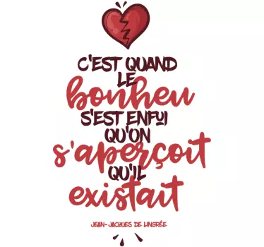 Sticker Motivation Citation C'est quand le Bonheur - TenStickers