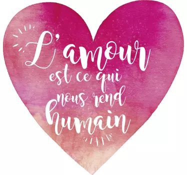 Sticker citation amour dans un cœur rose - TenStickers
