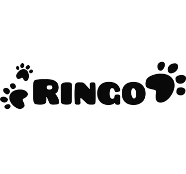 Sticker avec prénom pattes de chien - TenStickers