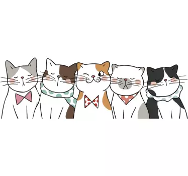 Autocollant voiture famille de chats - TenStickers