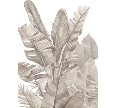 Sticker fenêtre feuillage de palmier beige - TenStickers