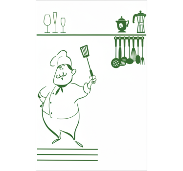 Sticker fenêtre ensemble de chef cuisinier - TenStickers