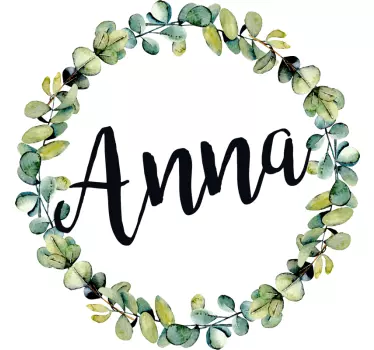 Sticker de Porte Couronne d'eucalyptus - TenStickers