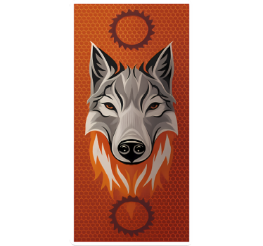 Autocollant vélo loup orange alpha - TenStickers