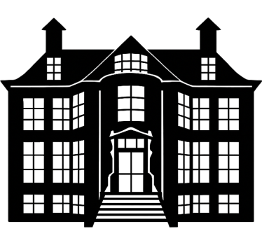 Sticker fenêtre contour maison de patrimoine - TenStickers