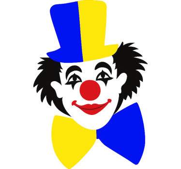 Sticker fenêtre clown de carnaval coloré - TenStickers