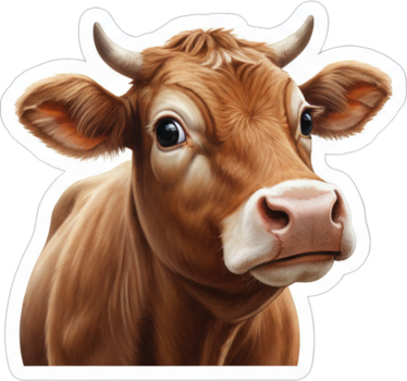 Sticker fenêtre vache de campagne curieuse - TenStickers