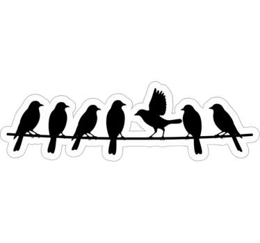 Sticker fenêtre oiseaux sur un fil - TenStickers