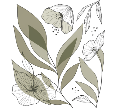 Sticker fenêtre motif tropical abstrait - TenStickers