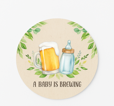 Sticker fenêtre étiquette bière baby shower - TenStickers