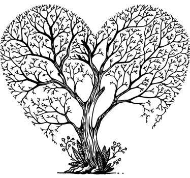 Sticker Mural Arbre en forme de coeur - TenStickers