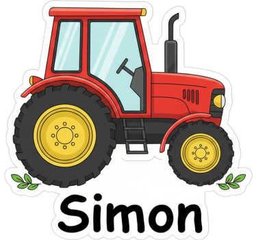 Sticker personnalisable tracteur pour porte - TenStickers