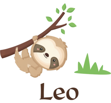 Sticker personnalisable paresseux pour chambre d'enfant - TenStickers