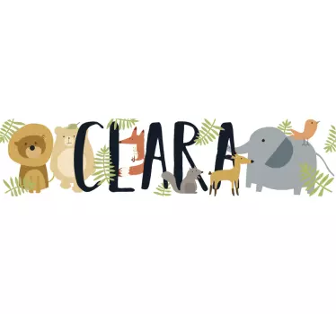 Autocollant vélo animaux avec prénom - TenStickers