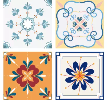 Sticker cuisine effet carreaux multicolores - TenStickers