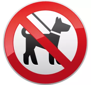 Sticker panneau interdit chiens - TenStickers