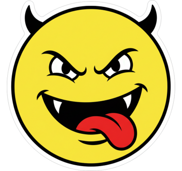 Sticker personnalisable expression smiley audacieuse - TenStickers