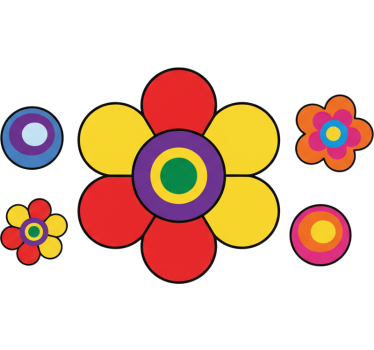 Autocollant vélo fleur colorée - TenStickers