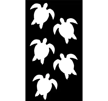 Sticker paroi de douche tortues marines - TenStickers