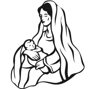 Sticker illustration Marie Jésus - TenStickers