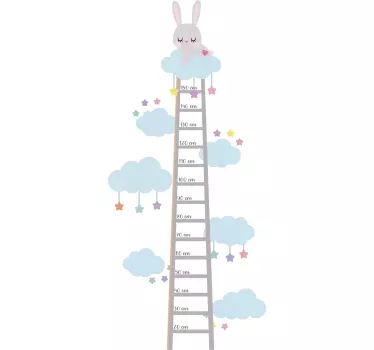 Sticker Maison mètre échelle et lapin - TenStickers