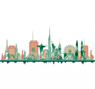 Stickers Monde monuments du monde - TenStickers