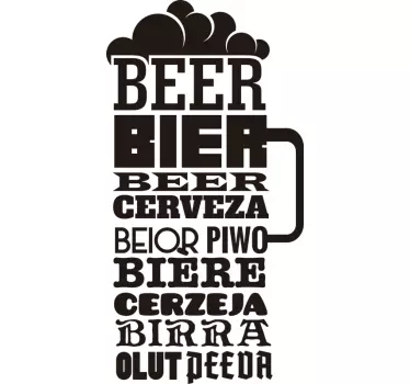 Sticker cuisine boisson inscriptions bière - TenStickers
