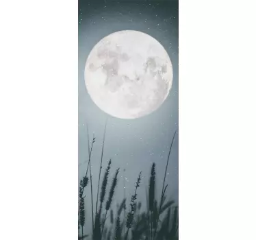 Sticker frigo scène d'herbe au clair de lune - TenStickers