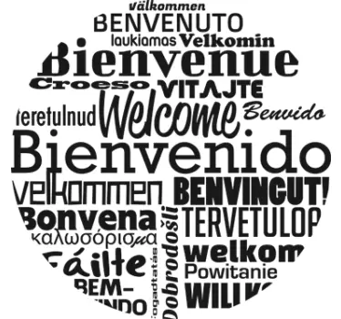 Sticker mural salon bienvenue langues - TenStickers