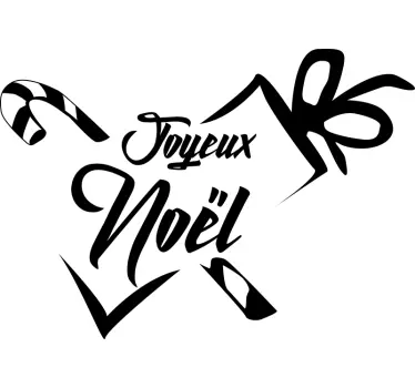 Sticker Vitre Noel contour de cadeaux - TenStickers