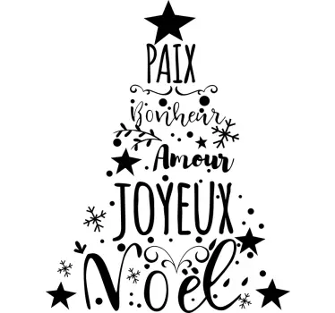 Sticker Vitre Noel sapin artistique - TenStickers