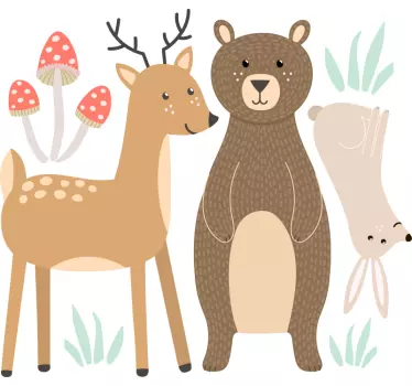 Sticker fenêtre animaux de la forêt - TenStickers