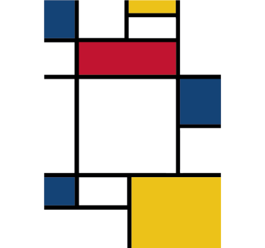 Sticker fenêtre art mondrian - TenStickers