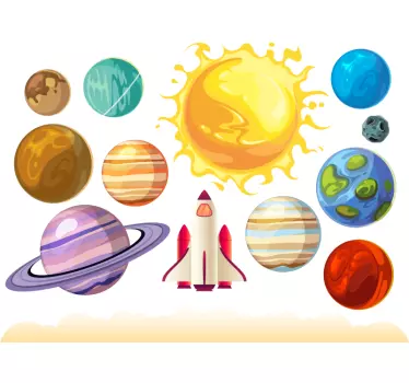Sticker fenêtre espace planètes - TenStickers