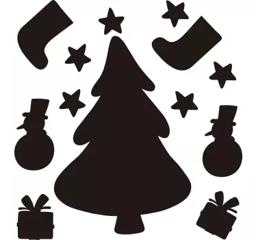 Sticker Tableau Noir  silhouette d'arbre et de bas - TenStickers