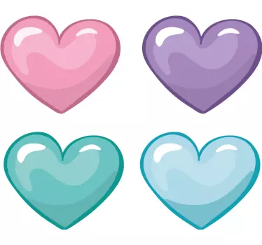 Pack de coeurs amour sticker mural - TenStickers