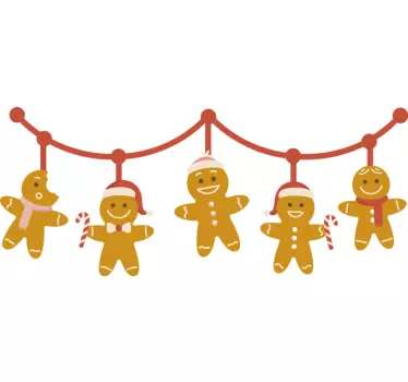 Sticker Vitre Noel bonhomme en pain d'epice - TenStickers