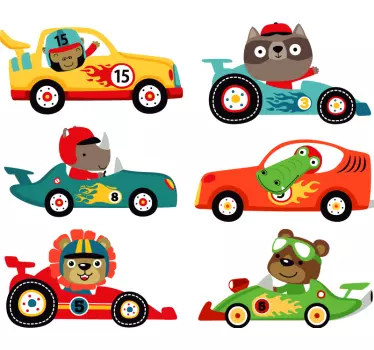Autocollant Voiture course enfant - TenStickers