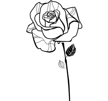 Sticker rose dessin - TenStickers