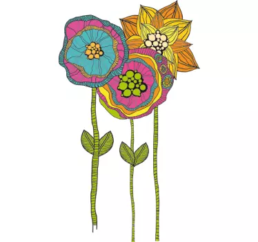 Sticker porte fleurs hippies - TenStickers