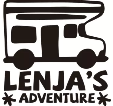 Sticker camping car nom personnalisé et aventure - TenStickers