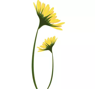 Sticker porte marguerites jaunes - TenStickers