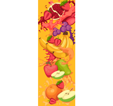 Sticker frigo éclaboussures de fruits vibrantes - TenStickers