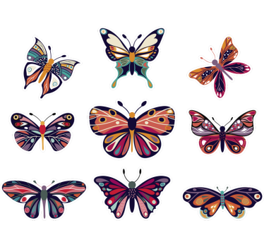 Sticker fenêtre papillons - TenStickers