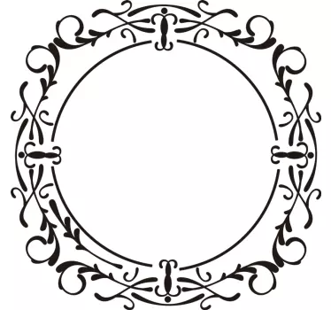 Sticker miroir cadre circulaire élégant - TenStickers