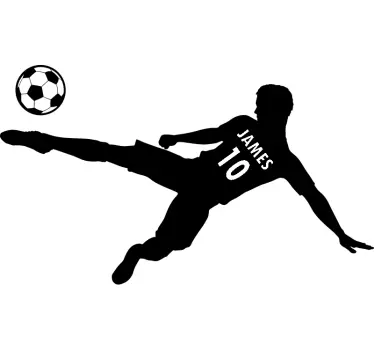 Sticker mural joueur de foot personnalisable - TenStickers