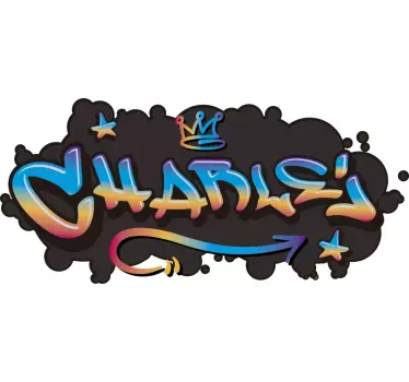 Graffiti nom béton fond urbain sticker - TenStickers