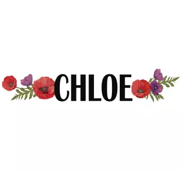 Autocollant vélo nom floral à personnaliser ici - TenStickers